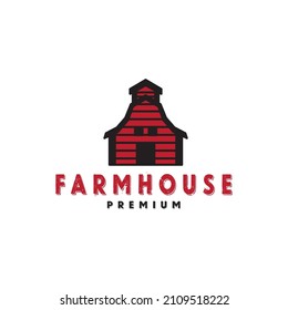 farm house farm farmer cottage vintage logo design vector icon symbol illustration design template
