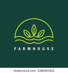 farm house or green house logo icon vector concept design template web