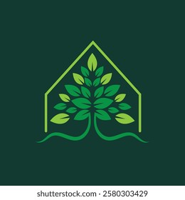 farm house or green house logo icon vector concept design template web