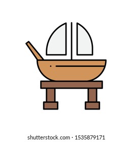 Farm house Holiday Barbecue Vector Icon Design Concept