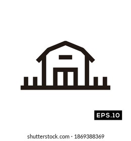 Farm House Icon. Farming Silhouette Sign Logo Vector