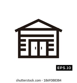 Farm House Icon. Farming Silhouette Sign Logo Vector