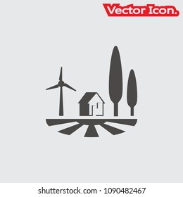 Farm house icon isolated sign symbol and flat style for app, web and digital design. Vector illustration.