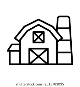 Ilustración vectorial de línea de ícono de granja
