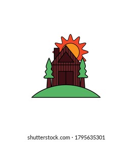 farm house icon logo vector design template illustration