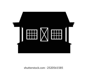 Farm House icon vector. Farm House Silhouette isolated white background. Vector Illustration