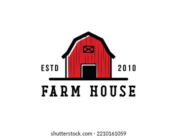 Farm house industry logo. Barn logo design template.