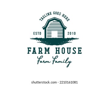 Farm house industry logo. Barn logo design template.