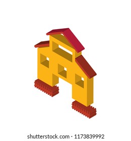 Farm house isometric left top view 3D icon