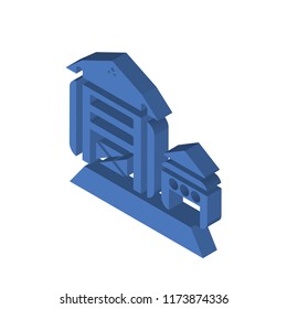 Farm house isometric left top view 3D icon