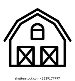 Farm house line icon. Warehouse vector illustration isolated on white. Barn outline style design, designed for web and app. Eps 10