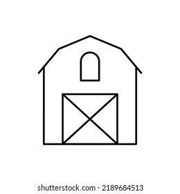 Icono lineal de la casa de la granja sobre fondo blanco