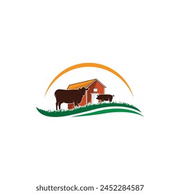 farm house logo design, ideal for businesses in the agriculture or rural sector. agriculture logo on white background.