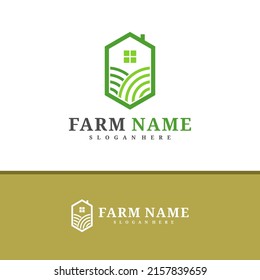 Design-Vektorgrafik des Farm House-Logos, Konzepte des Creative Farm-Logos, Vorlagengrafik.