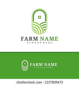Farm House logo design vector, Creative Farm logo concepts template illustration.