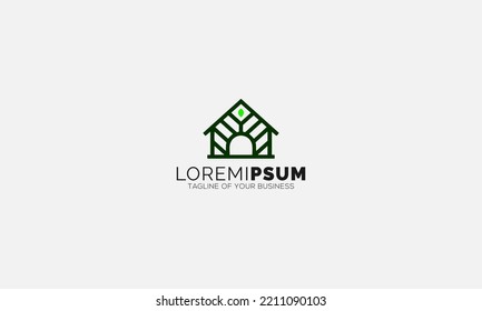 Farm house logo design. Vector illustration of abstract agriculture farm icon design