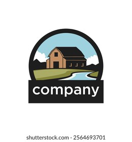 farm house logo design vector illustration. farm house logo design template.