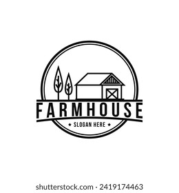 Farm house logo design vintage retro style