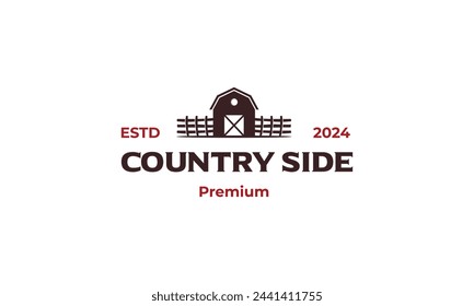 Farm house Logo design. Vintage Barn logo design illustration