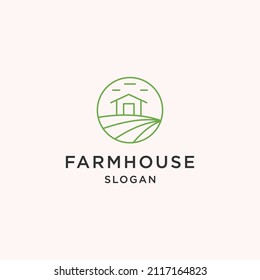 Farm house logo icon flat design template 