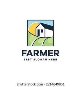 Farm House Logo Icon Vector Illustration