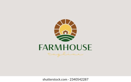Farm House Logo Template. Universal creative premium symbol. Vector illustration. Creative Minimal design template. Symbol for Corporate Business Identity