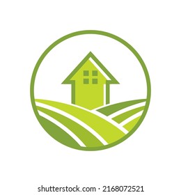 Farm house logo vector flat design