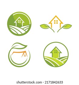 Farm house logo vector flat design