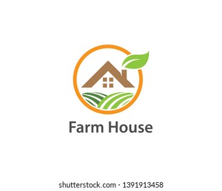 Farm house logo vector icon template