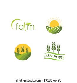 Farm house logo vector icon template