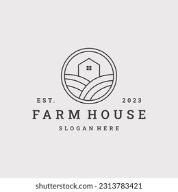 Farm house logo vector icon illustration hipster vintage retro .