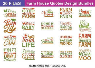 Farm House Quotes svg Bundle. Quotes about Farm House, Farm House cut files Bundle of 20 svg eps Files for Cutting Machines Cameo Cricut, Farm House Quotes