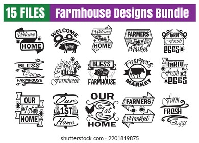 Farm house Quotes svg Bundle. Quotes about Farm house, Farm house cut files Bundle of 15 svg eps Files for Cutting Machines Cameo Cricut, Farm house Quotes