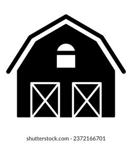 Farm house solid icon. Warehouse vector illustration isolated on white. Barn glyph style design, designed for web and app. Eps 10