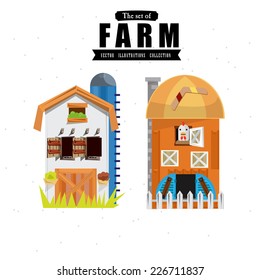 farm house in variou style  - vector illustration