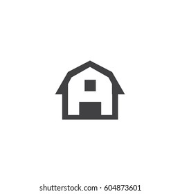 Farm House Vector Icon. 