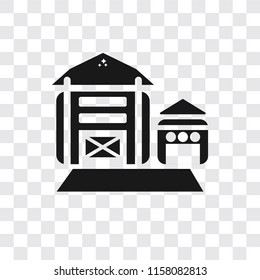 Farm house vector icon isolated on transparent background, Farm house logo concept
