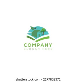 Diseño del logotipo del vector de la casa de explotación