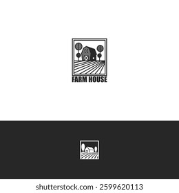 Farm house vector Logo design template