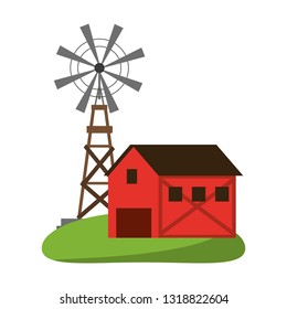Farm house and windmill symbol