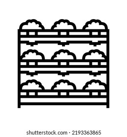 farm hydroponics water irrigation line icon vector. farm hydroponics water irrigation sign. isolated contour symbol black illustration