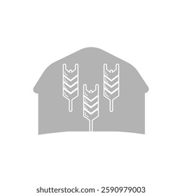 farm icon, barn, on a white background, vector illustration