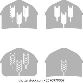 farm icon, barn, on a white background, vector illustration