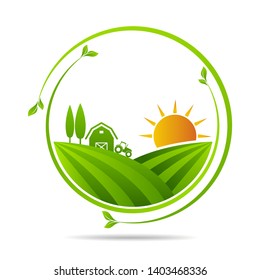 Farm icon concept logo full vector
