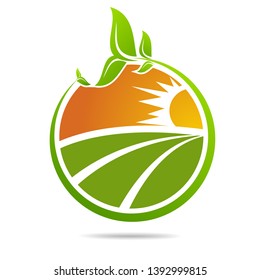 Farm icon concept logo Leaf Icon Vector Illustrations
