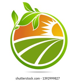Farm icon concept logo Leaf Icon Vector Illustrations