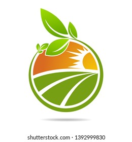 Farm icon concept logo Leaf Icon Vector Illustrations