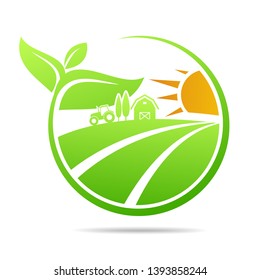 Farm icon concept logo Leaf Icon Vector Illustrations