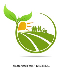 Farm icon concept logo Leaf Icon Vector Illustrations