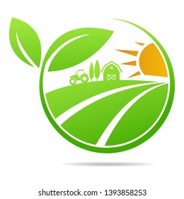 Farm icon concept logo Leaf Icon Vector Illustrations